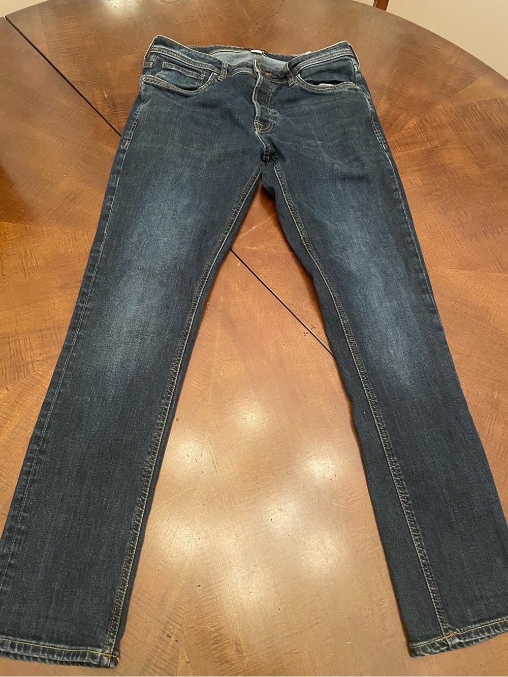 Jack & Jones Dark Blue Denim Jeans with Contrast Stitching